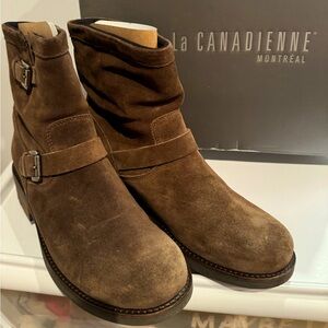 La Canadienne size 10 waterproof brown suede boots